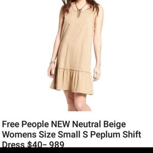 Free people cotton peplum dress Small